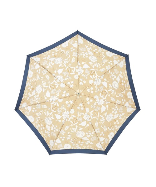 LANVIN en Bleu 折りたたみ傘 簡単開閉 花柄 サテンプリント
