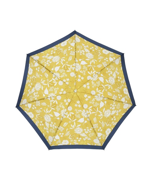 LANVIN en Bleu 折りたたみ傘 簡単開閉 花柄 サテンプリント