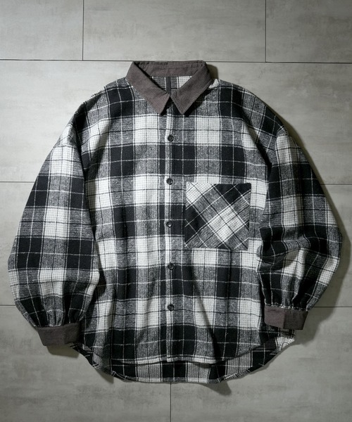 Starting Over シャツ Vintage-like collar corduroy check