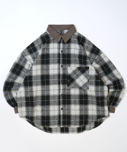 Starting Over シャツ Vintage-like collar corduroy check