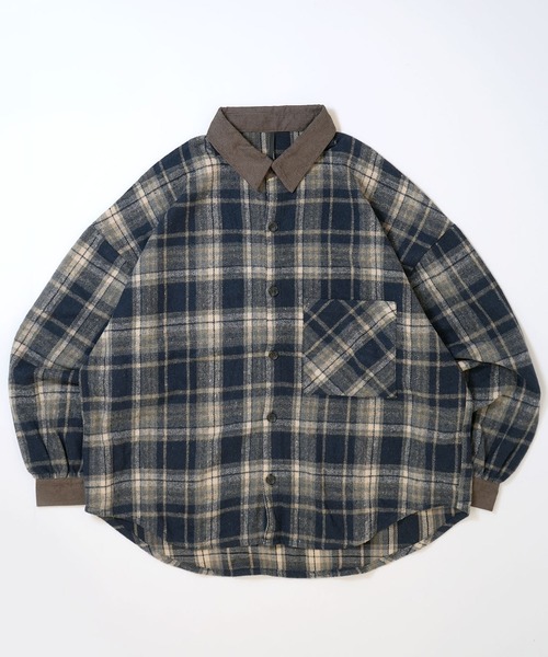 Starting Over シャツ Vintage-like collar corduroy check