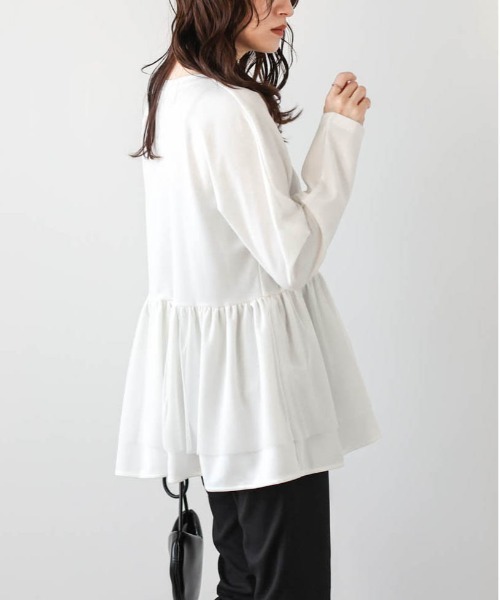 La-gemme（ラジェム） チュールレイヤードペプラムトップス レディース