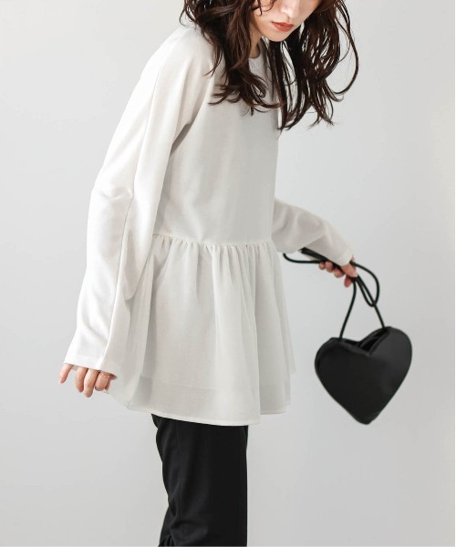 La-gemme（ラジェム） チュールレイヤードペプラムトップス レディース