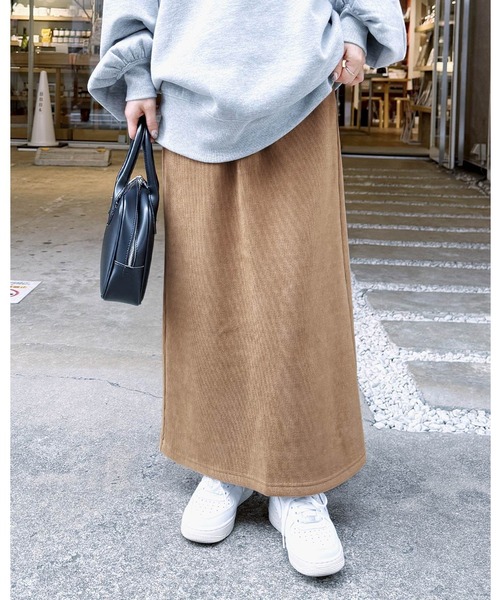 reca（レカ） スカート コーデュロイ裏フリースナロースカート