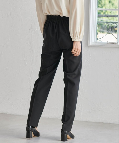 美品✨ウル 19AW フラップポケットパンツ スラックス ストレート ズボン 黒 スラックスパンツ レディース 長ズボン 通勤 黒スラックス