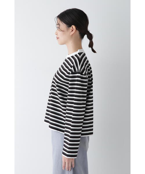 HUMAN WOMAN カットソー　ボーダー human woman ◇太ボーダーカットソー オフ×ミントグリーン3