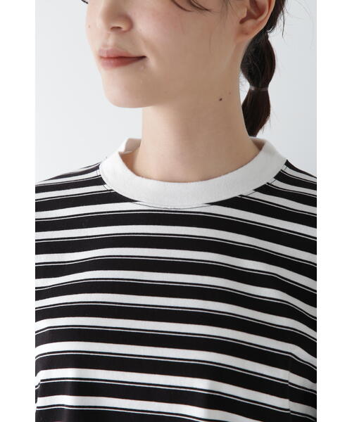 human woman tシャツ ボーダーボックスTシャツ レディース