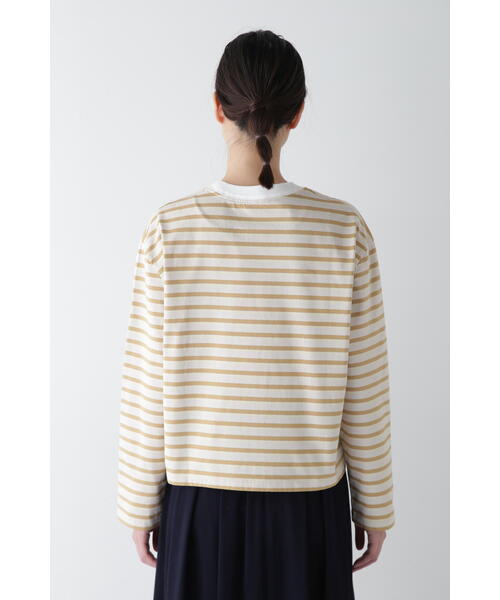 HUMAN WOMAN カットソー　ボーダー human woman ◇太ボーダーカットソー オフ×ミントグリーン3