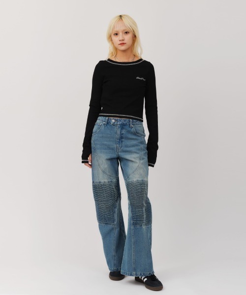 パンツ atmos pink Biker Denim Pants / アトモス ピンク バイカー デニム パンツ レディース_4