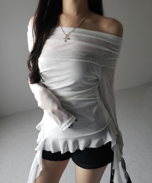 ♦SELF PORTRAIT♦アシンメトリートップス Self-Portrait Crystal One-Shoulder Top in Black — UFO No More