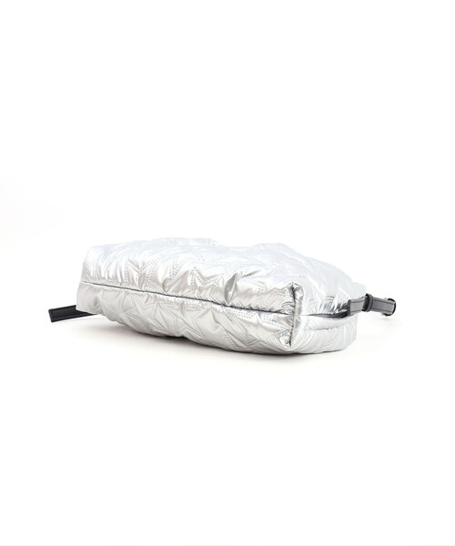 【値下げ】キルティングポップコーンバッグ　シルバー ポップコーン バッグ ショルダーバッグ レディース キルティングバッグ