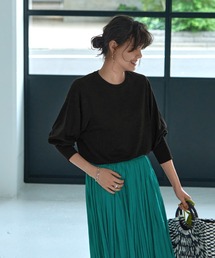tシャツ 「Made in Japan」なめらかテンセル袖ギャザートップス レディース STYLE DELI tシャツ 「Made in Japan」なめらかテンセル袖