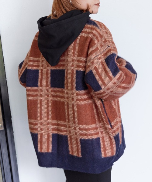 「PBLIM」 ニットカーディガン FREE グリーン系その他 レディース_画像3