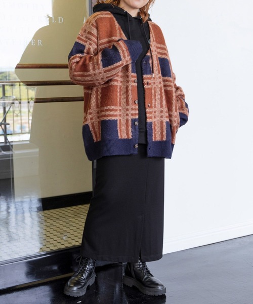 「PBLIM」 ニットカーディガン FREE グリーン系その他 レディース_画像4