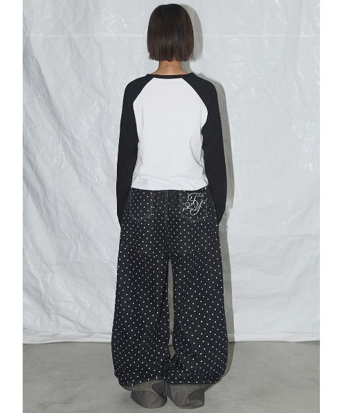 【FANCY CLUB】 STRING DOT ROLL-UP PANTS FANCY CLUB ジーンズ デニム デニムパンツ A'GEM/9 × .kom