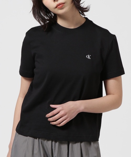 tシャツ  （カルバンクライン）ショートスリーブアーカイブロゴクルーネックTシャツ レディース