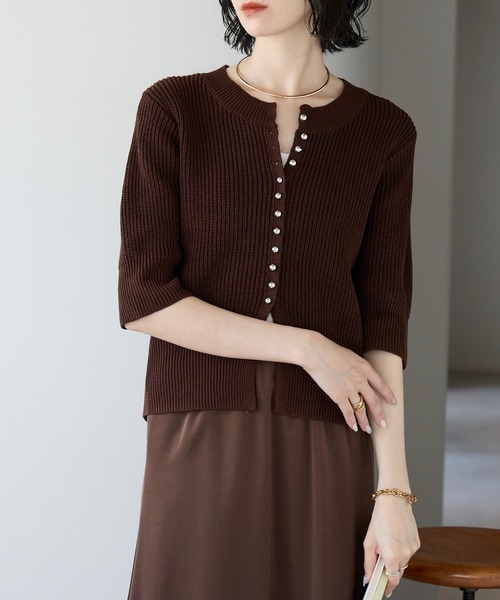 tシャツ スリークセーター ボタンカーディガン レディース Sleek sweater button cardigan｜スリードッツ オフィシャル