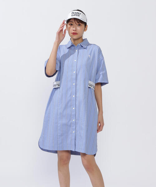 PEARLY GATES ストライプ ワンピース PEARLY GATES ワンピース 「PEARLY GATES」先染オックス