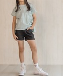 パンツ 「ガールズ」NAVY ストレッチツイル...の詳細画像1