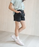 パンツ 「ガールズ」NAVY ストレッチツイル...の詳細画像3