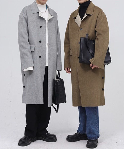 「WESTBOY」 ステンカラーコート M グレー メンズ_画像6