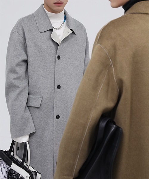 「WESTBOY」 ステンカラーコート M グレー メンズ_画像8