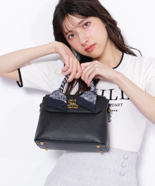 pium スカーフ付きフラップバッグ ブラック スカーフ付きフラップバッグ – pium