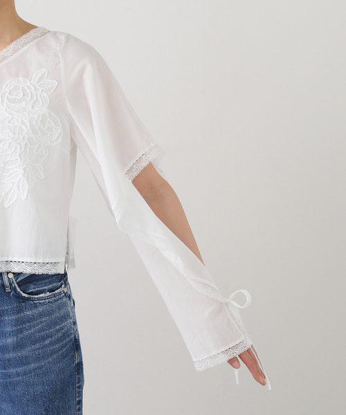 ブラウス シャツ 「FUMIE TANAKA(フミエタナカ)」squaer lace P/O：ブラウス レディース FUMIE TANAKA ブラウス シャツ 「FUMIE TANAKA(フミエタナカ