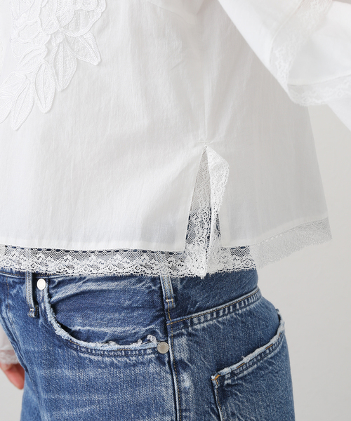 ブラウス シャツ 「FUMIE TANAKA(フミエタナカ)」squaer lace P/O：ブラウス レディース FUMIE TANAKA ブラウス シャツ 「FUMIE TANAKA(フミエタナカ