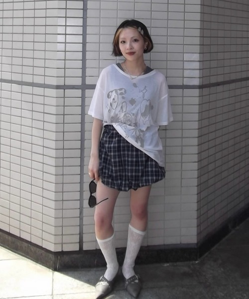 JEANASIS tシャツ 「25quee」イラストシアーTシャツ/455522