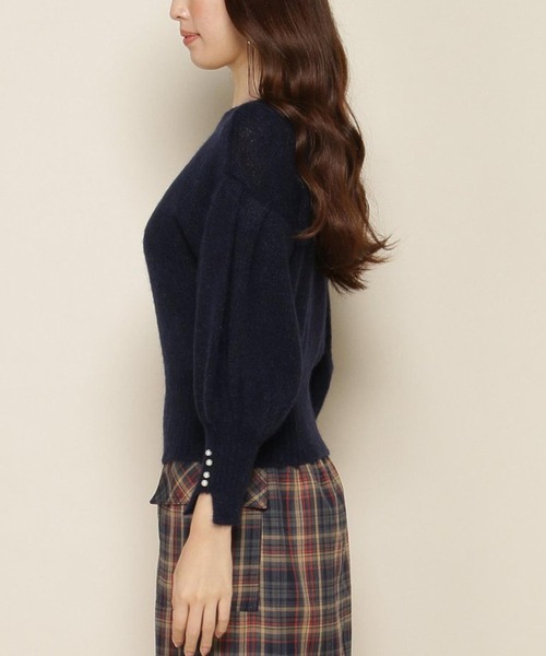 「SWINGLE」 Vネックニット MEDIUM ネイビー レディース_画像7