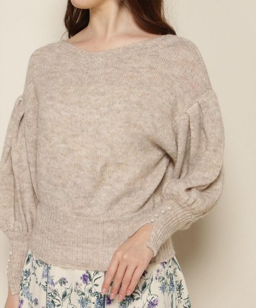 「SWINGLE」 Vネックニット MEDIUM ネイビー レディース_画像9