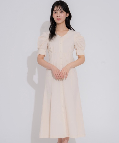 ノエルレシール　ワンピース BONLECILL noir】チェック柄切替 パワショルギャザーニットワンピース