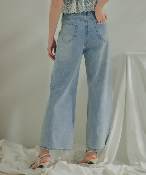 ECREL ジーンズ デニム デニムパンツ アシメウエストレース
