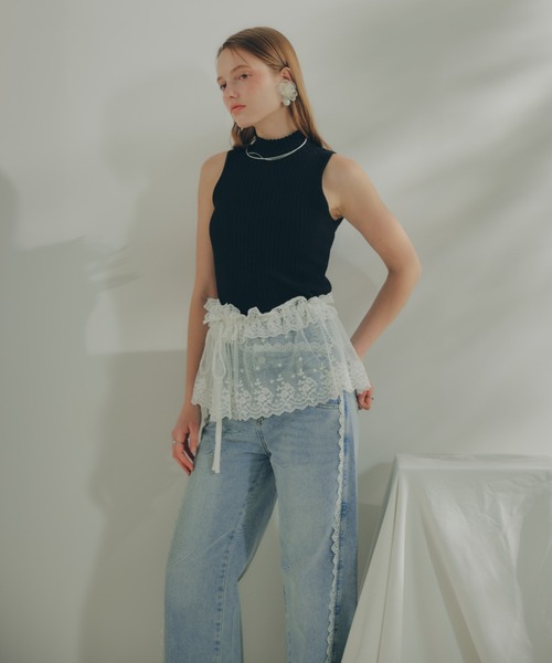 ECREL ジーンズ デニム デニムパンツ アシメウエストレース