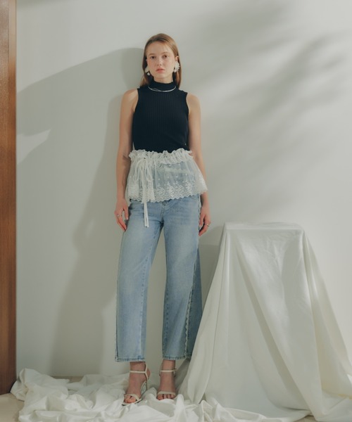 ECREL ジーンズ デニム デニムパンツ アシメウエストレース