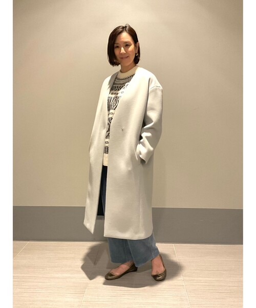 DRESSTERIOR（ドレステリア） ノーカラーコート 36 グレー レディース