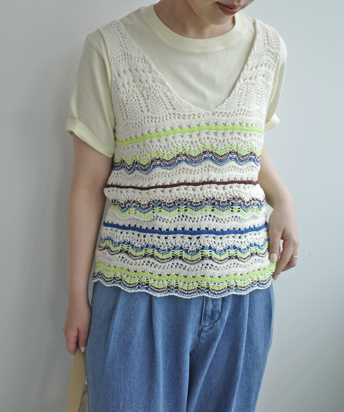 SLOBE IENA クロシェキャミソール SLOBE IENA ニット セーター imprevu クロシェキャミ レディース