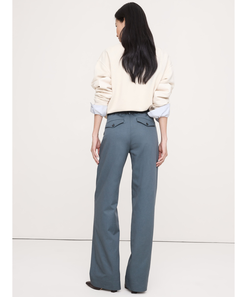 ワイドパンツ パンツ ミッドライズ ワイドレッグ パンツ レディースの画像