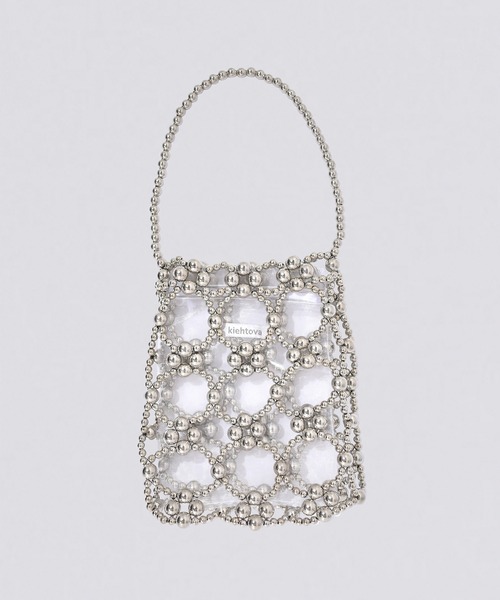 花モチーフ シルバー ハンドバッグ kiehtova ハンドバッグ 「kiehtova」SILVER BALL BEADS BAG