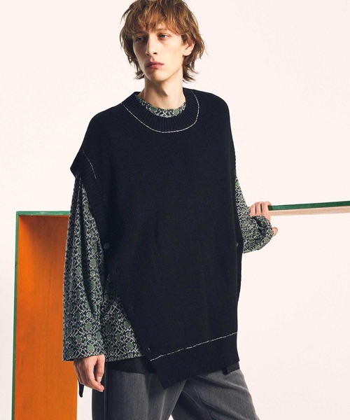 【MAISON SPECIAL】半袖ニット(ユニセックス) MAISON SPECIAL（メゾンスペシャル） 半袖ニット 1 パープル メンズ