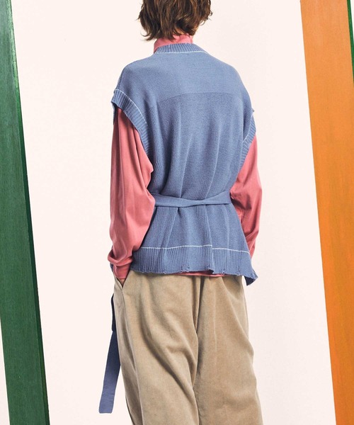 【MAISON SPECIAL】半袖ニット(ユニセックス) MAISON SPECIAL（メゾンスペシャル） 半袖ニット 1 パープル メンズ