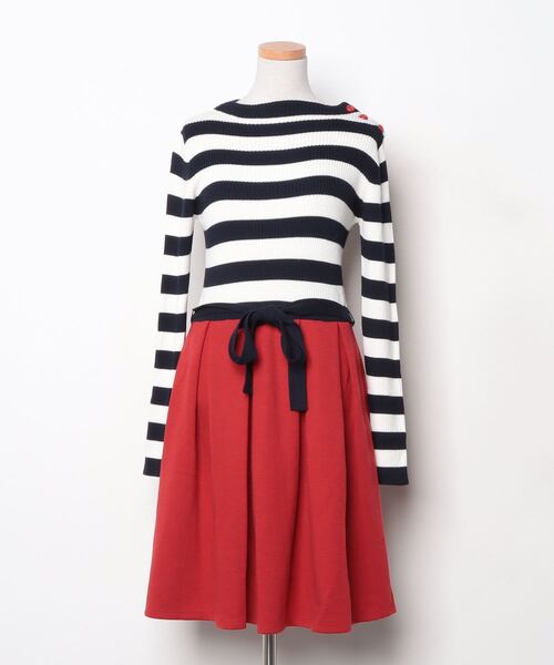 agnis b. 長袖ワンピース 12ans 黒・赤 agnis b. 長袖ワンピース 12ans 黒・赤