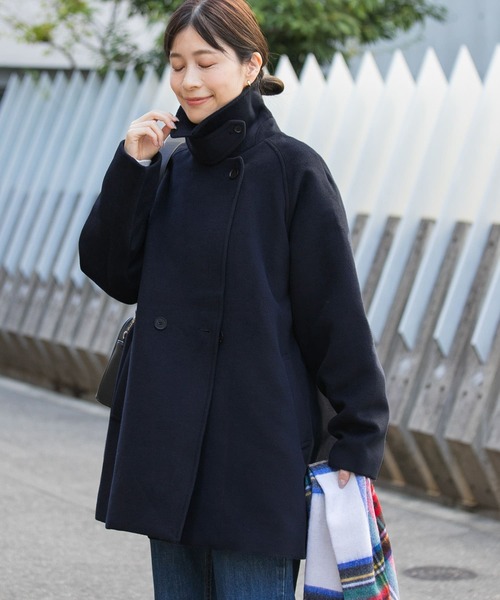 「URBAN RESEARCH DOORS」 ステンカラーコート MEDIUM ネイビー レディース_画像3