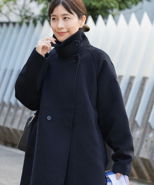 「URBAN RESEARCH DOORS」 ステンカラーコート MEDIUM ネイビー レディース_画像5
