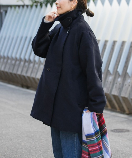 「URBAN RESEARCH DOORS」 ステンカラーコート MEDIUM ネイビー レディース_画像6