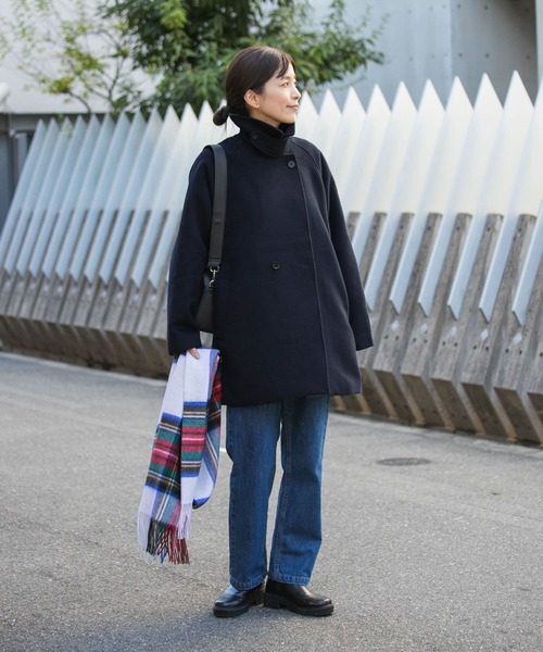 「URBAN RESEARCH DOORS」 ステンカラーコート MEDIUM ネイビー レディース_画像7