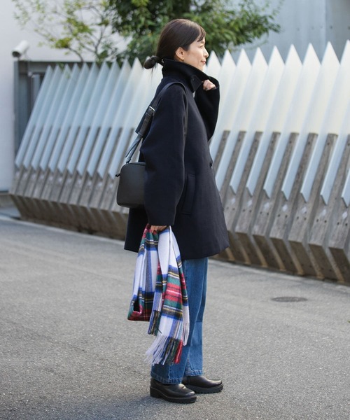 「URBAN RESEARCH DOORS」 ステンカラーコート MEDIUM ネイビー レディース_画像8