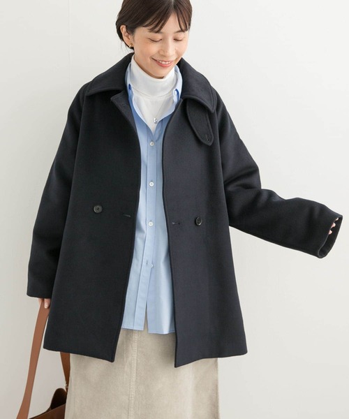 「URBAN RESEARCH DOORS」 ステンカラーコート MEDIUM ネイビー レディース_画像9