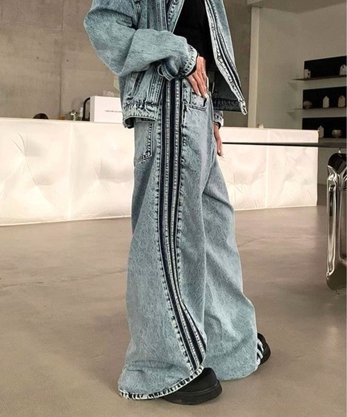 CANVAS+ セットアップ 「CANVAS+」ライン切り替えデニムセットアップ